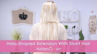 Halo® hair extensions Extension with Short Hair - Hidden Crown