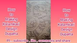 How to making tussar silk kalamkari dupatta design