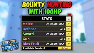 I Bounty Hunted With Only 100 HEALTH Blox Fruits