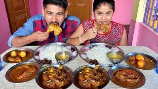 Chicken Leg Piece+Fish Curry+Egg Curry+Rice Eating competition In Bengali  Food Challenge