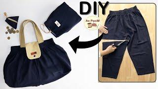 Look at this Old pants can be transformed into cool bags in many ways