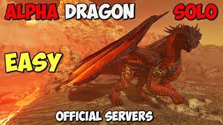 ARK Survival Ascended ALPHA Dragon EASY And SOLO Boss FIGHT