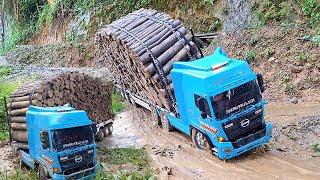 TERJADI INSIDEN Dump Truk TRAILER Hino 500 LAKA LANTAS Truk Tronton Hino 500 OFROAD Rc Handmade