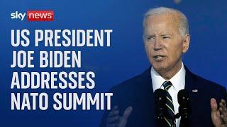 US President Joe Biden delivers speech at NATO 75th Anniversary Celebration