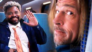Brad Pitt jokes and fights in the quiet car  Bullet Train  CLIP