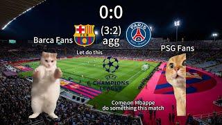 CAT MEMES FOOTBALL - Barcelona VS PSG Champions League Quarter-FINAL Highlights