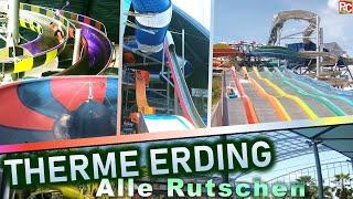 ALLE RUTSCHEN in der THERME ERDING  Indoor & Outdoor 4K POV  All Waterslides  Toboggans