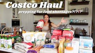 Costco haul preparing for winter & food shortages chatting about preparedness