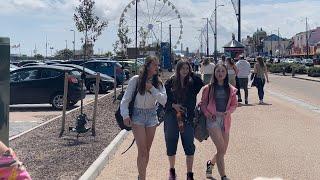 Great Yarmouth uk  sea front town centre walk  summer 2023