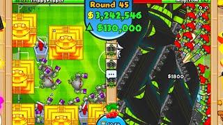 MOST POWERFUL TOWERS Vs 100x BLOON RUSH MOD Super Monkey Lategame Bloons TD Battles