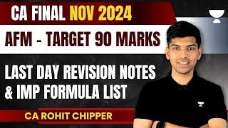 AFM Last Day Revision Notes and Important formula list  Target 90+ Marks  CA Rohit Chipper