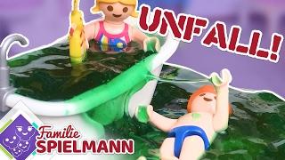 Playmobil Film deutsch   UNFALL nach Streit beim GLIBBI SLIME Baden mit Tinti #FamilieSpielmann