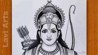 Prabhu Shree Ram drawing  How to draw Rama  Ram navami drawing  Pencil Sketch  Lavi ArtsRamlala
