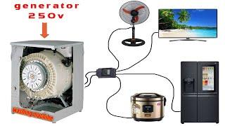 The worlds most powerful how to turn a washing machine motor into a 250v generator