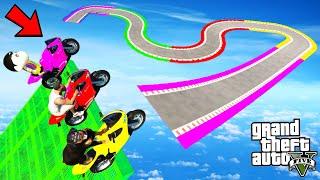 FRANKLIN TRIED IMPOSSIBLE ZIGZAG CURVY ROAD MEGARAMP PARKOUR CHALLENGE GTA 5  SHINCHAN and CHOP