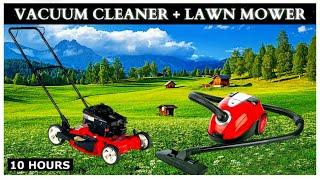  10 Hours Vacuum Cleaner + Lawn Mower sound Dark Screen Sound to find sleep relax Soothe a baby