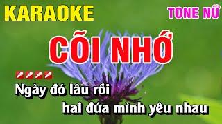 Karaoke Cõi Nhớ Tone Nữ Nhạc Sống  Nguyễn Linh