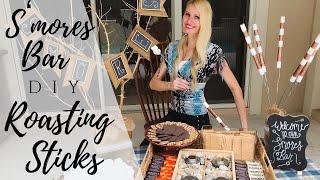 SMORES BAR  DIY MARSHMALLOW ROASTING STICKS  SUMMER SMORES BAR  SMORES STATION IDEAS