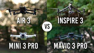 DJI Battle of the 3s Air 3 vs Inspire 3 vs Mini 3 Pro vs Mavic 3 Pro