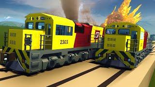 We BATTLED on Trains During a TORNADO in Stormworks Multiplayer