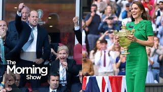 Princess Kate Prince William show their UK pride during 2024 Euros Wimbledon