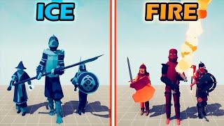 ICE TEAM vs FIRE TEAM - Totally Accurate Battle Simulator  TABS