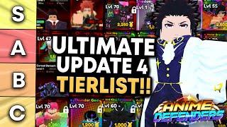 The ULTIMATE Update 4 Unit Tier List In Anime Defenders