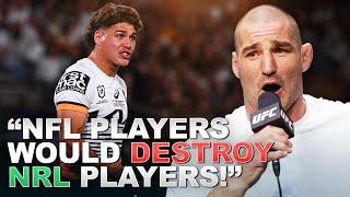 They’re f***ing hooligans Sean Strickland REACTS to NRL Big Hits  NRL 2024