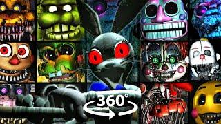 360° FNAF ALL JUMPSCARES in VR  The Glitched Attraction