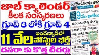 కీలక సంస్కరణలు- క్యాలెండర్ అమలులో11 వేల అంగన్వాడి జాబ్స్ గ్రూప్ -4 లోకి గ్రూప్ 4 దసరాకు  టీచర్లు