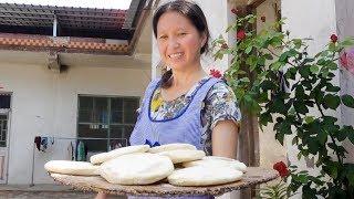 Chinese Burger or meat stuffed bun handmade by rural housewife