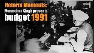 Reform Moments  Manmohan Singh presents budget 1991