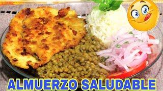 Lentejas con milanesa de pollo una Receta Nutritiva deliciosa y fácil de preparar en casa