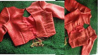 Back Full Open Blouse With knotBack less blouse Stiching easy method @dlabelstyle
