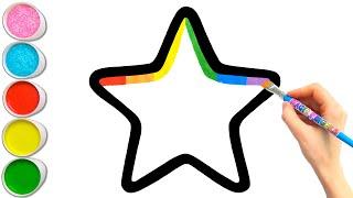 Rainbow Little Star  Drawing Ideas With Basic Shapes for Toddlers #33