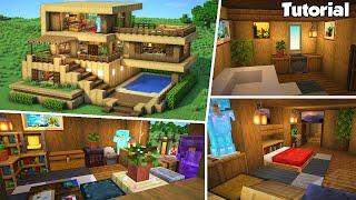 Minecraft Survival Wooden House #2 Interior Tutorial - How to Build -Material List in Description