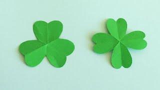 How to Make Three and Four Leaf Clovers  Paper Shamrock  St.Patrick Day Craft