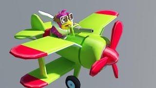 Cartoon airplane in 3D