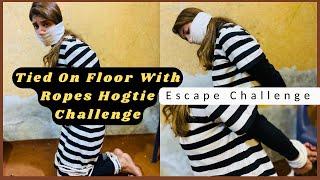 Tied On Floor With Ropes Challenge  Hogtie Escape Challenge  #aqsaadil #silentaqsa #Hogtie #gag