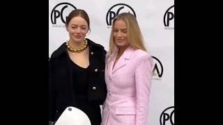 margot robbie and emma stone attend the 2024 PGA awards nominee breakfast 🩷