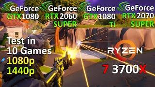 GTX 1080 vs RTX 2060 Super vs GTX 1080 Ti vs RTX 2070 Super - Test in 10 Games 1080p 1440p