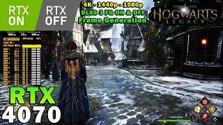 Hogwarts Legacy  RTX 4070  R7 5800X3D  4K - 1440p - 1080p  Ray Tracing ON & OFF  Max Settings