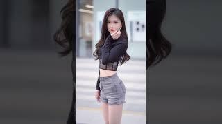 Beautiful chinese in black and hot pant #shorts #tiktok 