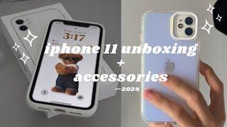 iphone 11 unboxing in 2024 + accessories