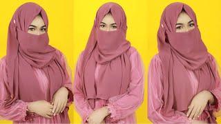 Niqab Tutorial With Chiffon Hijab  Best Hijab Style  MUNA