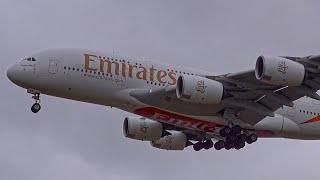 Planespotting at London Heathrow Airport LHR. Airbus A380.