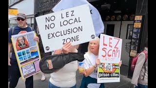 Glasgow Low Emission Zone LEZ Protest in Glasgow City Centre