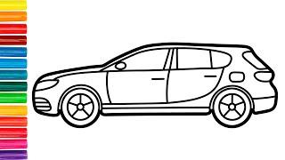 Belajar menggambar mobil Cara yang bagus untuk anak-anak dan balita menggambar mobil