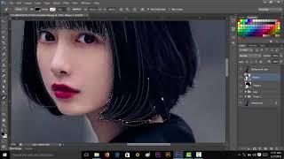 Vector Vexel Speed PhotoshopCS6 girl japan mata biru #1 Tutorial Video