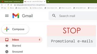 Stop Receiving Promotional Emails - Unsubscribe Emails in Gmail